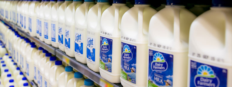 Milk in the dairy section of Waikiki IGA