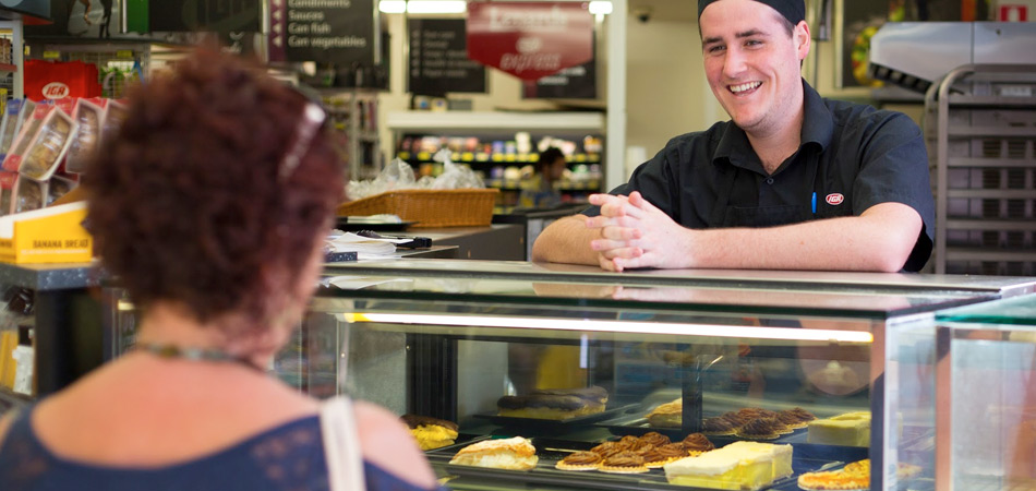 Customer being server at IGA Lennox Head bakery
